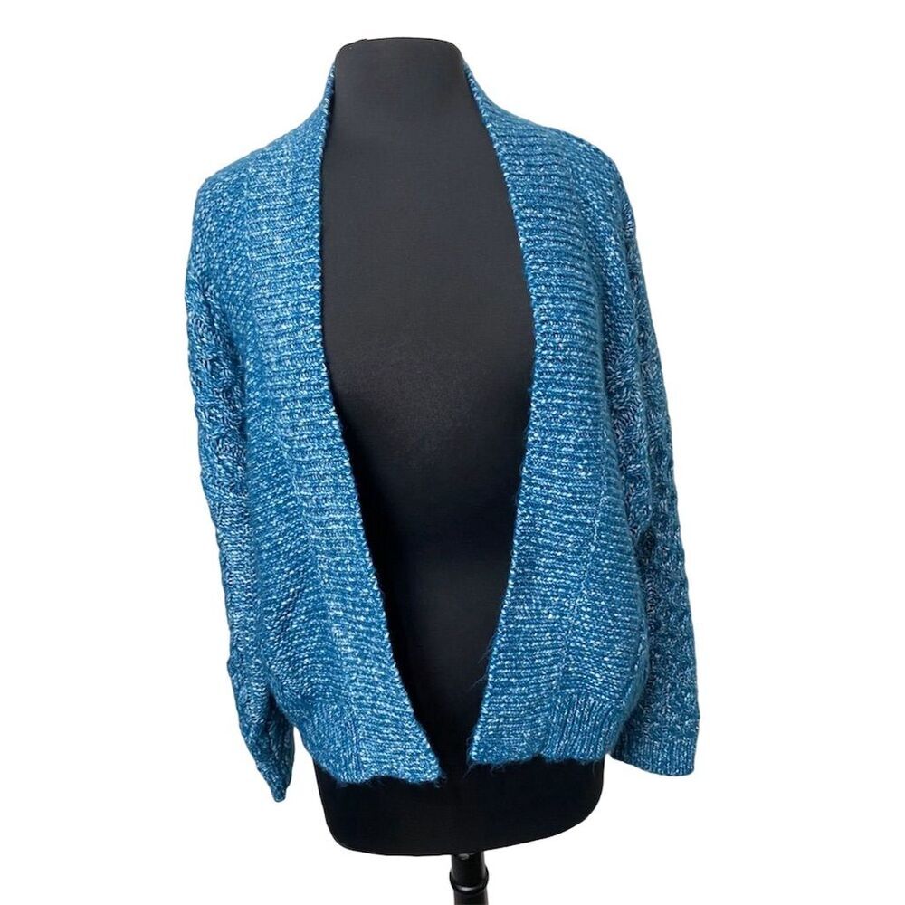 CAbi Astral Celestial Blue Chunky Knit Cardigan Size M 1797